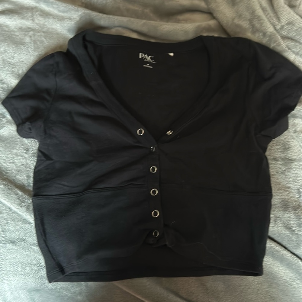 pacsun cropped black top